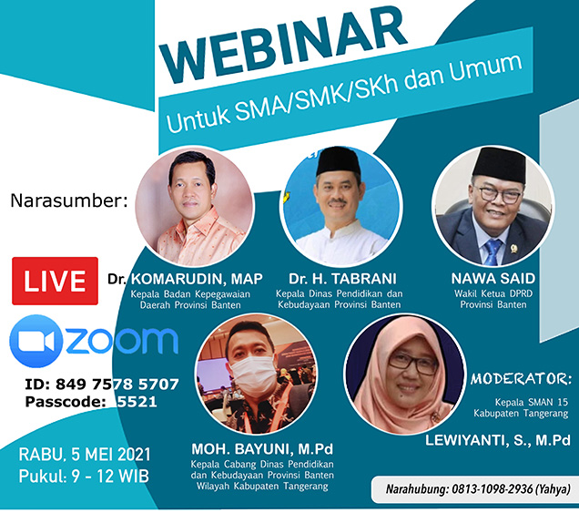 Kepala BKD Mengisi Webinar “Pendidikan Berkualitas, Banten Maju”